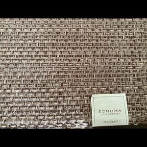 5 Sonoma brown woven placemats. 1 NWT, 5 NWOT